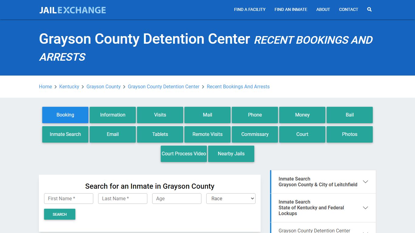 Grayson County Detention Center Recent Bookings And Arrests - Jail Exchange