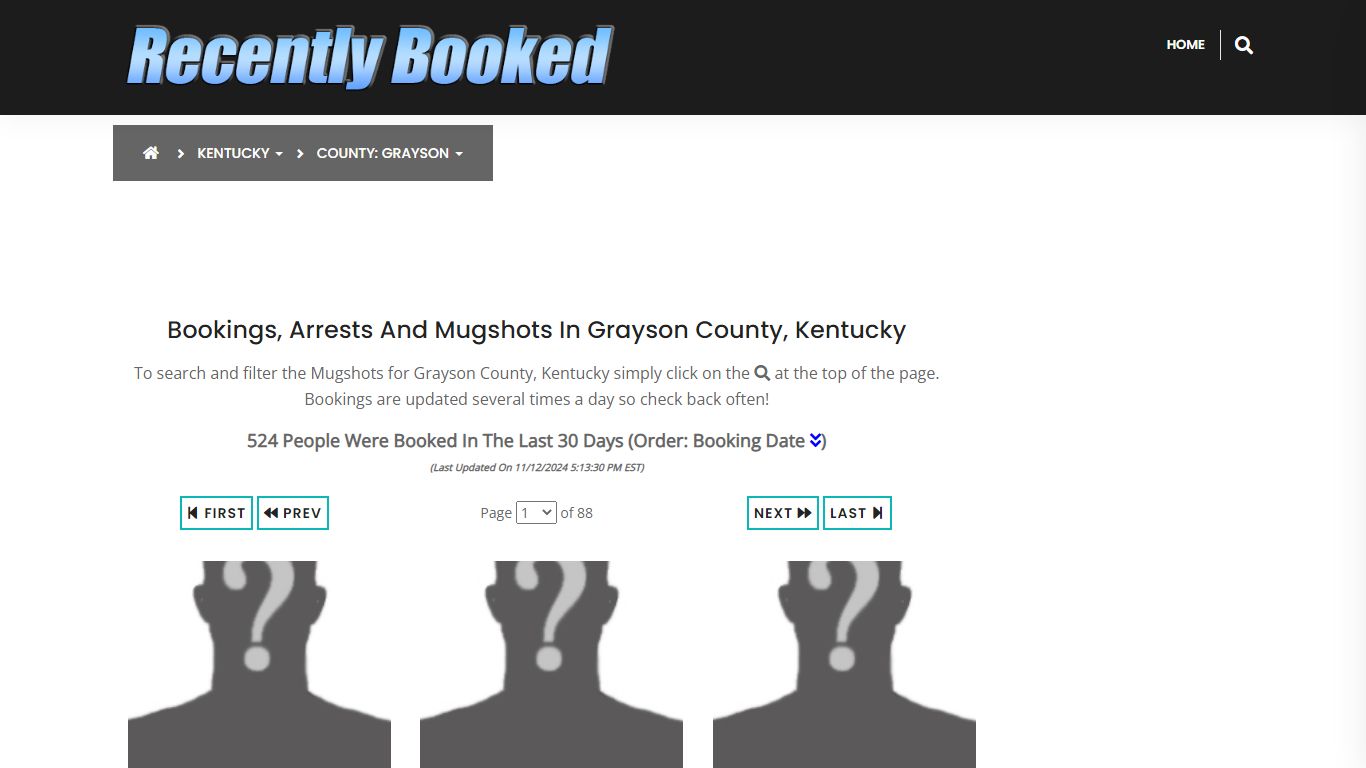 Bookings, Arrests and Mugshots in Grayson County, Kentucky