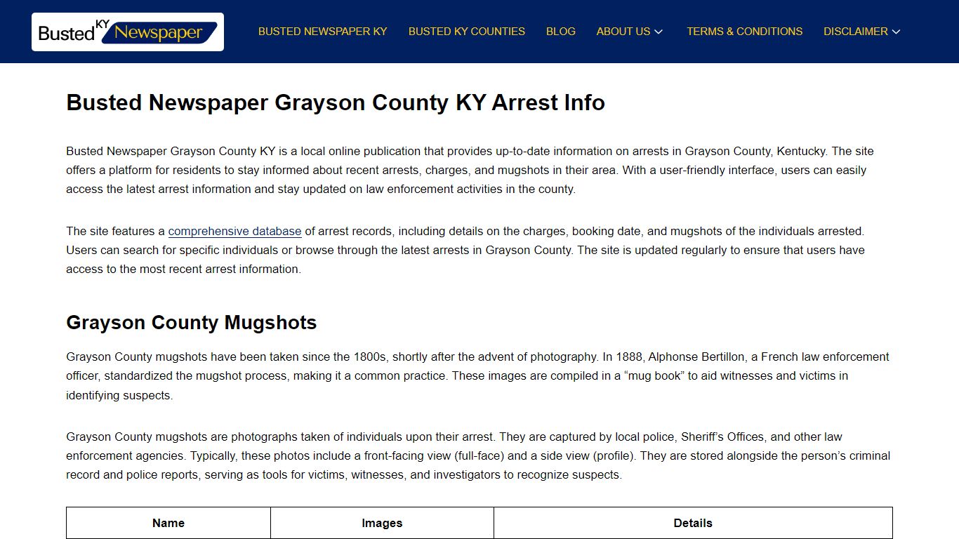 Busted Newspaper Grayson County KY Arrest Info